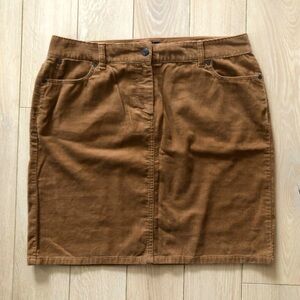 Talbots Petites Corduroy Mini Skirt in Tan Size 12P